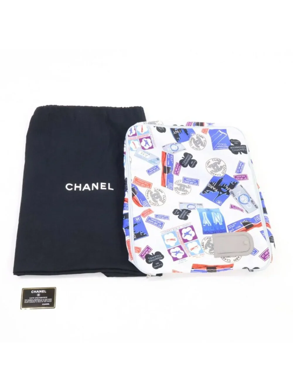 Chanel Vintage Calfskin Beige Quilted Carry Case Travel